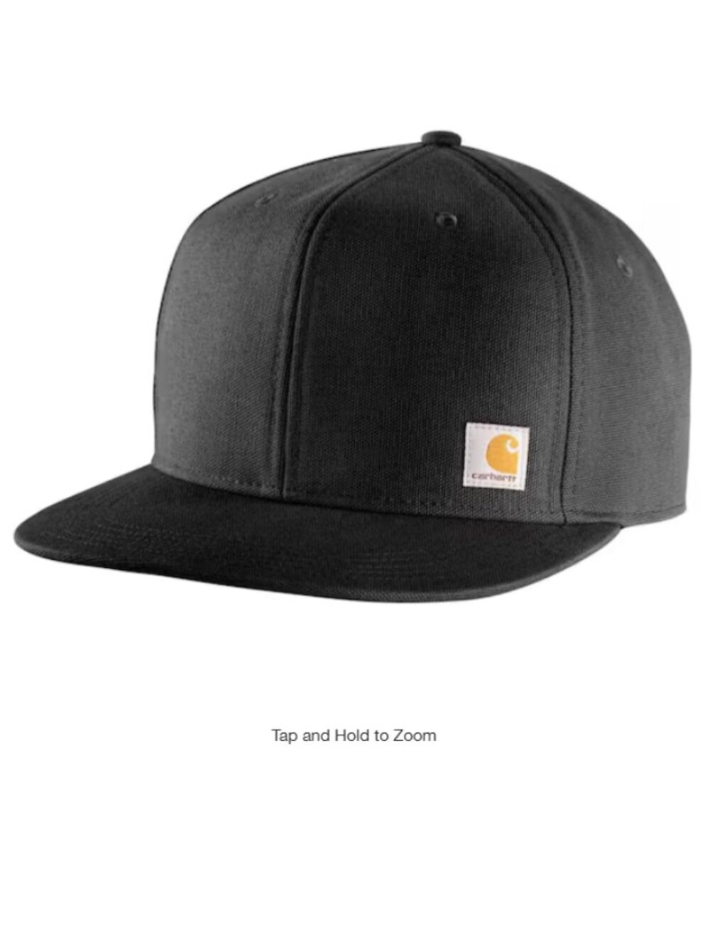Carhartt Black Firm Duck Flat Brim Hat